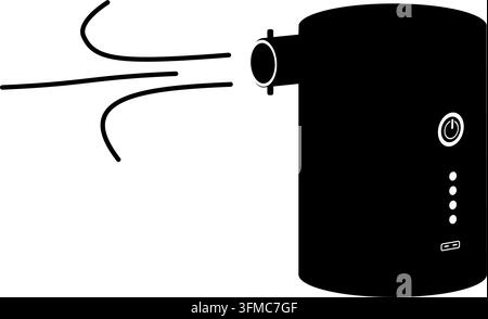 Pompe à air pour gonflables, silhouette vectorielle isolée noire Illustration de Vecteur