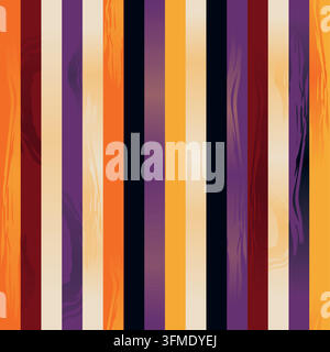 Motif vectoriel sans couture à rayures orange, violet et noir pour Halloween Illustration de Vecteur