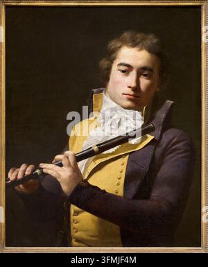 Portrait présumé du flûtiste François Devienne, 1792, Jean-Baptiste Claude Robin (1734 - 1818), Musée Old Masters Museum, Bruxelles, Belgique Banque D'Images
