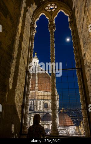 Italie, Toscane, Florence, inscrite au patrimoine mondial par l'UNESCO, le Duomo, Cattedrale Santa Maria del Fiore, vu depuis le Campanile de Giotto Banque D'Images