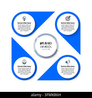 Modèle d'infographie avec icônes et 4 options ou étapes. Gouttes bleues. Peut être utilisé pour la mise en page de flux de travail, diagramme, bannière, conception web. Illustration vectorielle Illustration de Vecteur