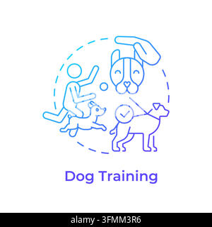 Icône de concept de dégradé de formation de chien Illustration de Vecteur
