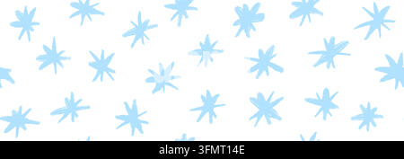 Motif sans joint de flocon de neige fait à la main. Fond répété de gribouillage de neige dessiné à la main. Texture mignonne de la saison hivernale pour les décorations de Noël et du Nouvel An, papier d'emballage. Papier peint vectoriel Illustration de Vecteur
