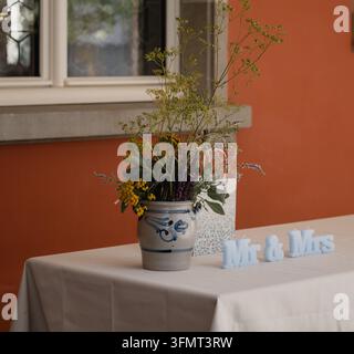 Détails du mariage : Décoration élégante et moments cérémoniels Banque D'Images
