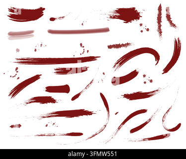 Traits de pinceau dessinés à la main, lignes d'encre, gribouillis, hachures, flèches et textures grunge. Illustration vectorielle. Pour créer des designs grunge, des textures, des superpositions Illustration de Vecteur
