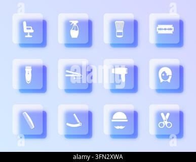 Un ensemble d'icônes vectorielles raffinées en glassmorphisme Illustration de Vecteur