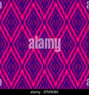 Motif losange magenta vif sans jointure dessiné à la main pour papier peint textile moderne et tendance Banque D'Images