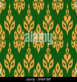 Motif feuillage vert foncé sans couture dessiné à la main pour l'impression de tapisserie traditionnelle en tissu Banque D'Images