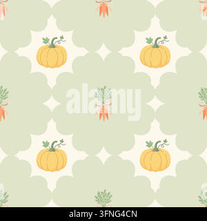 Motif végétal sans couture mignon avec des nœuds. Fond vintage dessiné à la main coquette pour papier peint en tissu et décoration Illustration de Vecteur