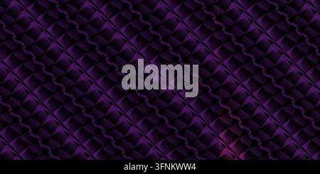 Un fond à motif géométrique abstrait présentant des formes diagonales répétitives et des dégradés violet foncé avec une texture sophistiquée. Banque D'Images