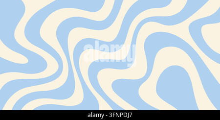 Fond bleu à motif ondulé abstrait avec des formes organiques fluides Illustration de Vecteur