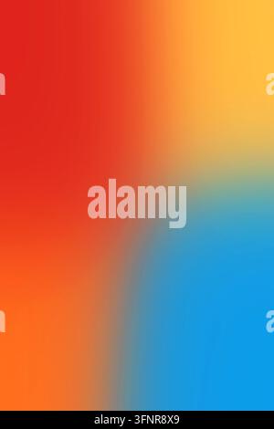 Fond dégradé coloré abstrait avec des tons chauds rouge-orange et bleu frais pour la conception Banque D'Images