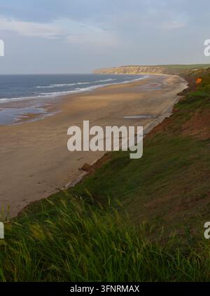 Filey Bay et Hunmanby Sands, Yorkshire Banque D'Images