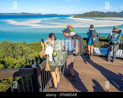 Point de vue de Hill Inlet, Île Whitsunday Banque D'Images
