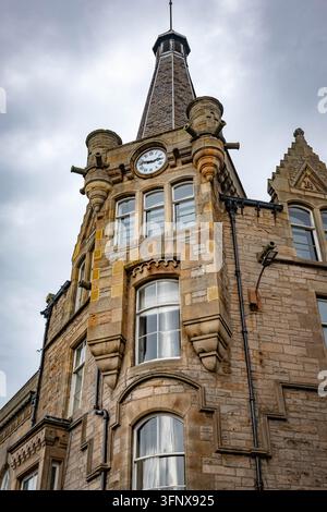 Portobello Édimbourg Écosse - tour supérieure et tour d'horloge de l'historique Clock Building situé sur The Shore à Leith, le quartier historique du port. Banque D'Images