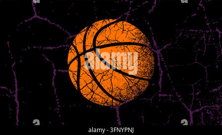 Ballon de basket, illustration vectorielle colorée Illustration de Vecteur