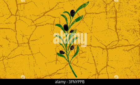 branche d'olivier, illustration vectorielle en couleur Illustration de Vecteur