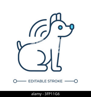Icône couleur pour la ligne de technologie pour animaux de compagnie intelligente Illustration de Vecteur
