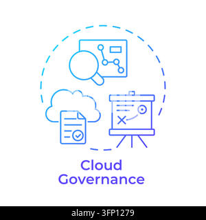 Icône de concept de dégradé de gouvernance cloud Illustration de Vecteur