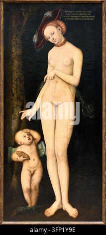 Vénus et Cupidon, 1531, Lucas Cranach l'Ancien (Kronach 1472-Weimar 1553), Musée Old Masters Museum, Bruxelles, Belgique. Banque D'Images