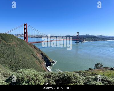 Pont du Golden Gate vu depuis les Marin Headlands Banque D'Images