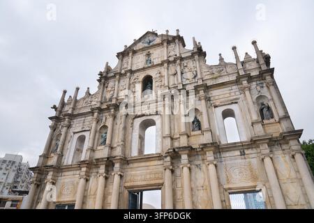 Ruines de Saint Paul's, un monument du centre historique de Macao, classé au patrimoine mondial de l'UNESCO. Banque D'Images