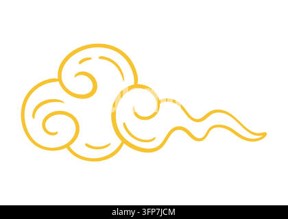 Logo iconique nuage asiatique japonais décoratif Illustration de Vecteur