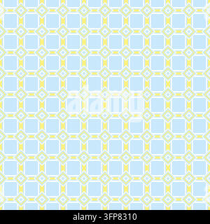 Conception de motif géométrique mettant en avant des motifs bleus et jaunes pour une esthétique moderne Illustration de Vecteur