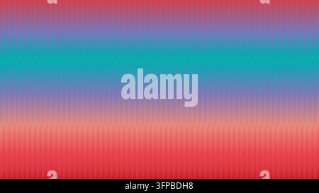 Design dégradé multicouleur en couches, rayures bleu-vert, orange et rouge, fond spectre lumineux, motif maillé artistique. Illustration de Vecteur