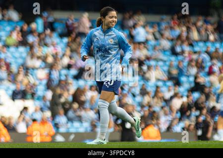 Stade Etihad, Manchester, Royaume-Uni. 4 octobre 2026. You Hasegawa pendant le match de WSL entre Manchester City et Arsenal au stade Etihad, … Banque D'Images