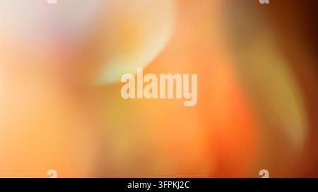 Fond bokeh orange et pêche avec des reflets verts doux et des ombres brunes profondes Banque D'Images
