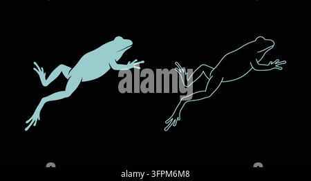Illustration vectorielle graphique d'une grenouille en saut en mouvement avec amphibien Illustration de Vecteur