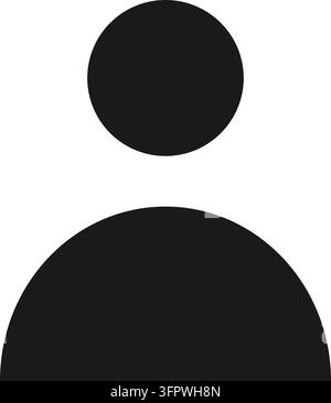 Icône utilisateur en style plat noir uni. Illustration vectorielle simple isolée sur fond blanc. Illustration de Vecteur
