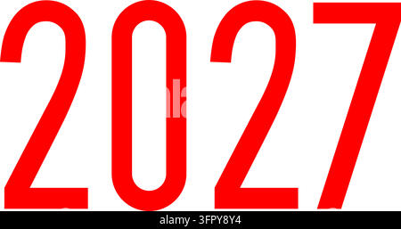 Graphique vectoriel rouge du nombre 2027 Illustration de Vecteur