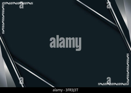 Fond abstrait géométrique métallique sombre texture d’acier moderne et conception de motif 3D luxueux Illustration de Vecteur