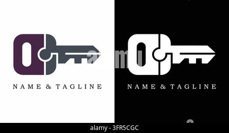 Conception minimaliste de logo clé de maison pour la marque immobilière et de sécurité Illustration de Vecteur