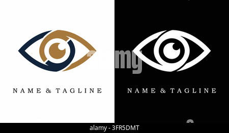 Graphique d'icône de logo de vision stylisée de l'œil avec modèle d'identité abstrait Illustration de Vecteur