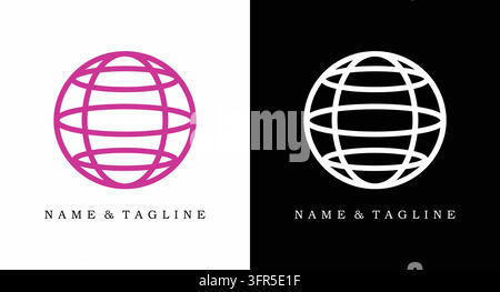 Conception de logo en fil de fer globe pour la communication mondiale ou le branding technologique Illustration de Vecteur