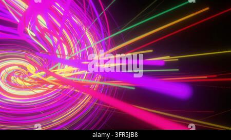 Lignes en spirale colorées. Rendu 3D généré par ordinateur Banque D'Images