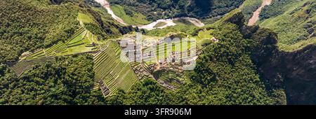 Machu Picchu, Pérou. Vue aérienne Banque D'Images