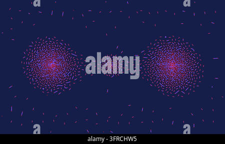 Illustration vectorielle abstraite futuriste de grappes de particules connectées représentant l'analyse des big data, les réseaux neuronaux ou la division cellulaire biologique Illustration de Vecteur