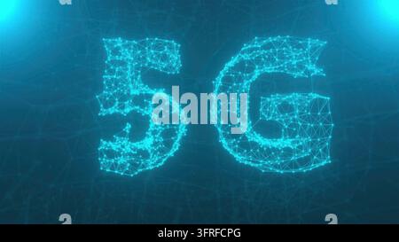 5g contexte technologique. Rendu 3D généré par ordinateur Banque D'Images