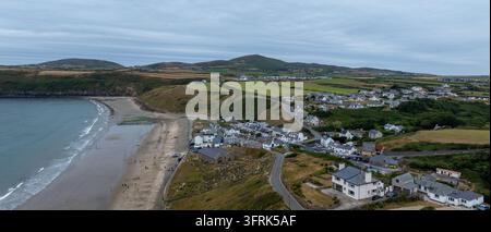 Photo aérienne Aberdaron Pays de Galles UK Banque D'Images