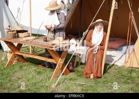 camp d-bagages reconstitution de la bataille de Hastings reconstitution Banque D'Images