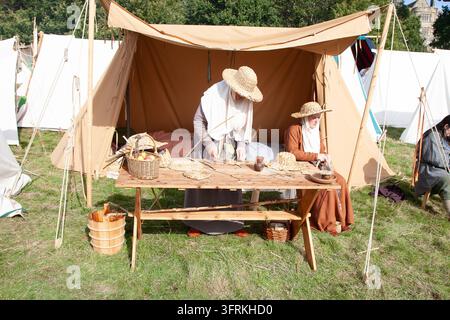 camp d-bagages reconstitution de la bataille de Hastings reconstitution Banque D'Images
