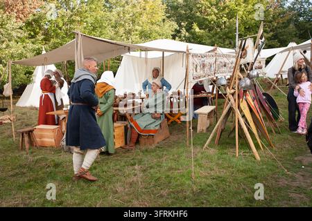 camp d-bagages reconstitution de la bataille de Hastings reconstitution Banque D'Images