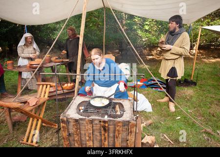 camp d-bagages reconstitution de la bataille de Hastings reconstitution Banque D'Images