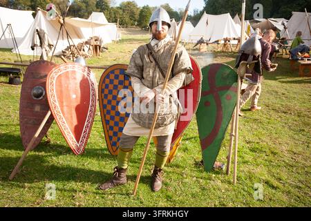 camp d-bagages reconstitution de la bataille de Hastings reconstitution Banque D'Images