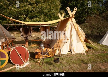 camp d-bagages reconstitution de la bataille de Hastings reconstitution Banque D'Images
