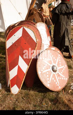 camp d-bagages reconstitution de la bataille de Hastings reconstitution Banque D'Images